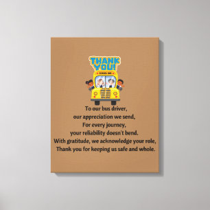 Impressão Em Tela Obrigado, Motorista De Ônibus Escolar.