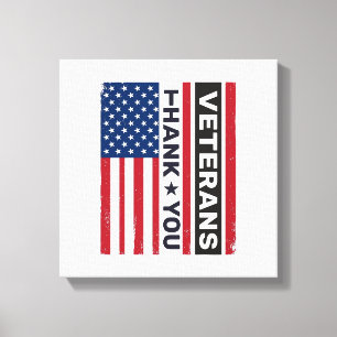 Impressão Em Tela Obrigado Veteranos Design de Vetor de Bandeira Ang