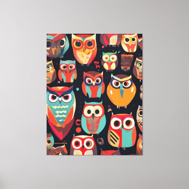 Impressão Em Tela Observadores noturnos abstrato (Frente)