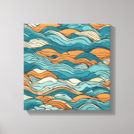 Impressão Em Tela Ocean Currents: Stylized Wave Pattern