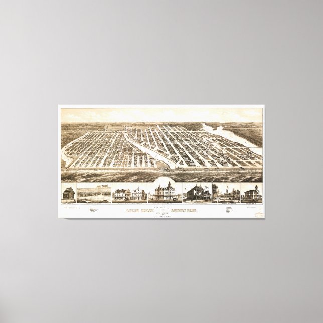 Impressão Em Tela Ocean Grove & Asbury Park, Nova Jersey (1881) (Frente)