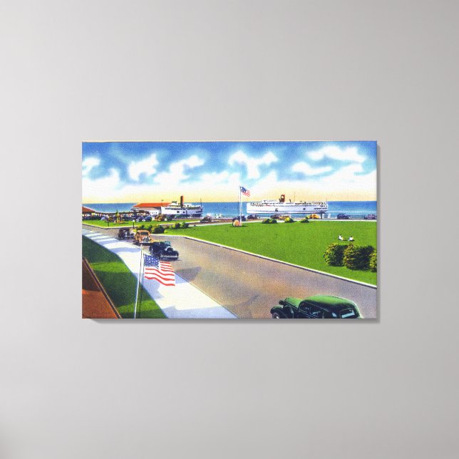 Impressão Em Tela Ocean Park View of Boats Chegando em Harbour (Frente)