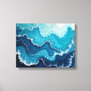 Impressão Em Tela Ocean Veins – Fluido do Mar Profundo 16"x12" Abstr