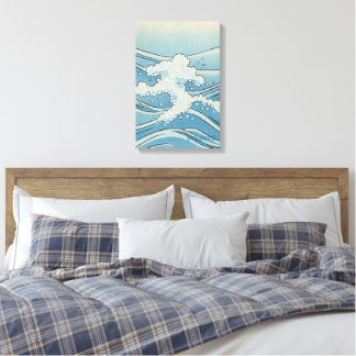 Impressão Em Tela Ocean Wave Art Print – Japanese Woodblock Style