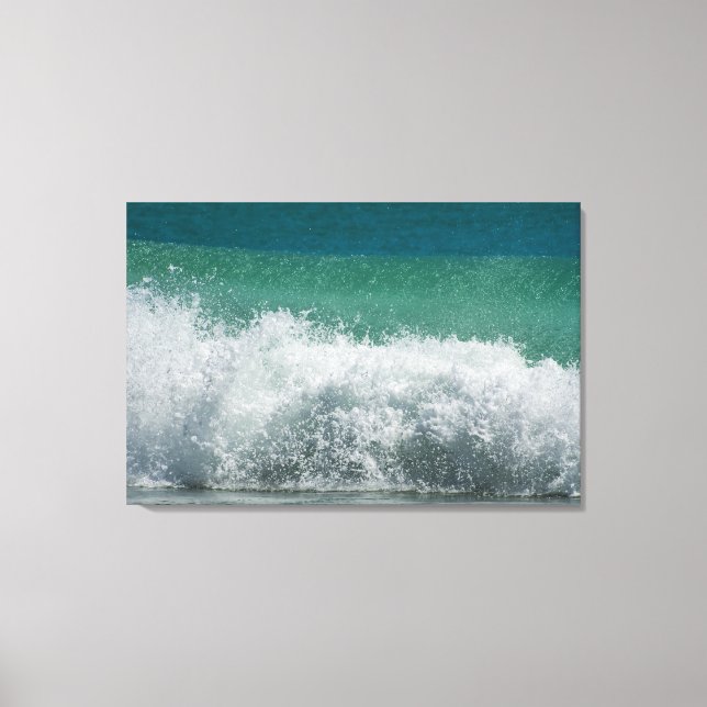 Impressão Em Tela Oceano Atlântico Quebrando onda enrolada (Frente)