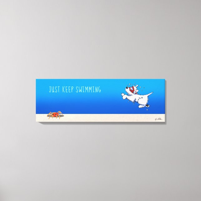 Impressão Em Tela Oceano Branco de Terrier KiniArt Westie (Frente)