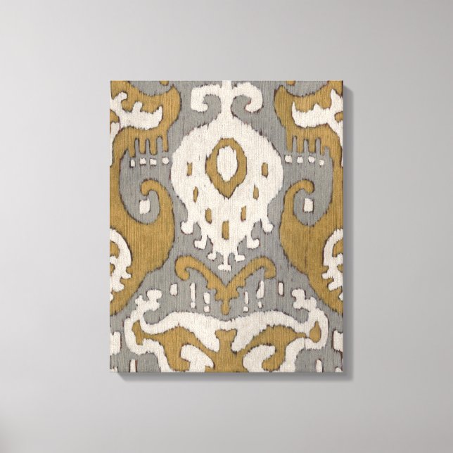 Impressão Em Tela Ochre Ikat II (Frente)