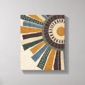 Impressão Em Tela Ochre Sunburst em Cor Costurada - Abstrato Têxtil