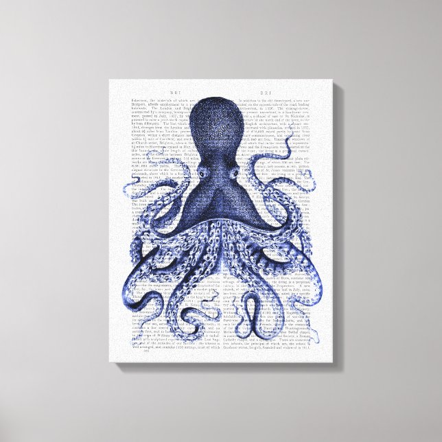 Impressão Em Tela Octopus azul (Frente)