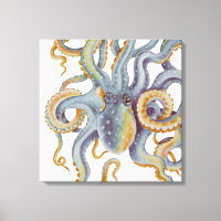 Octopus Blue Pastel Cor Aquarela Arte
