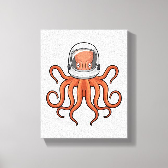 Impressão Em Tela Octopus como astronauta (Frente)