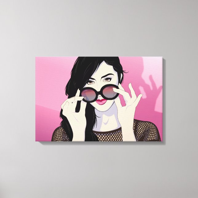 Impressão Em Tela Óculos de rosa (Frente)