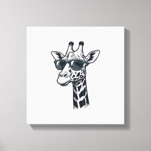 Impressão Em Tela Óculos de sol de girafa legais Camiseta com gravaç