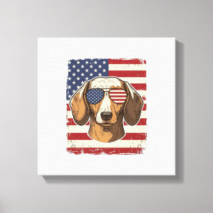 Impressão Em Tela Óculos de sol vetores da bandeira do Dachshund pat