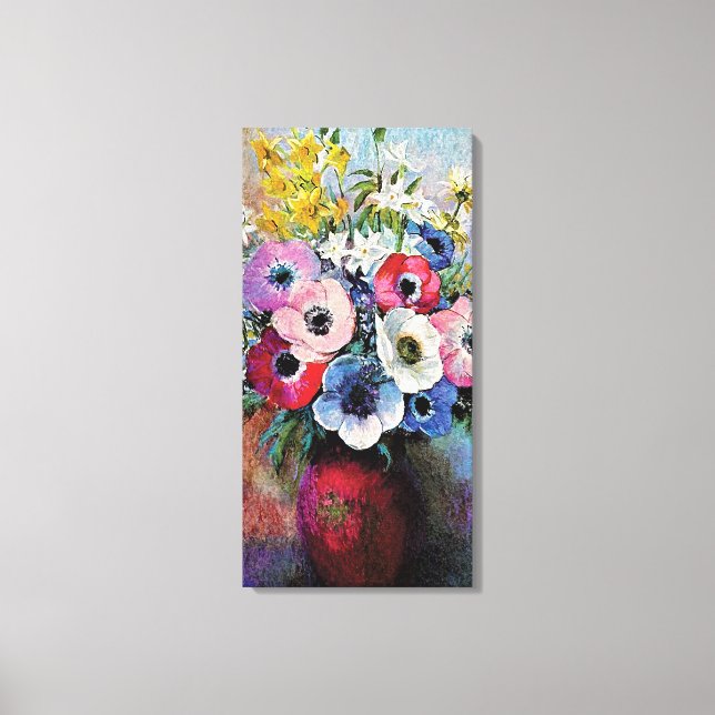 Impressão Em Tela Odilon Redon Anemones - Simbolismo de Arte Bela (Frente)