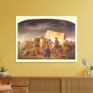 Impressão Em Tela Oeste Americano Antigo, Conselho na Pradaria por R