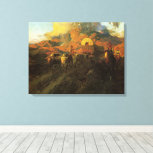 Impressão Em Tela Oeste Americano Antigo, Trilha Overland por Johnso