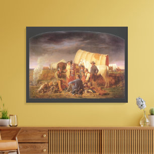 Impressão Em Tela Oeste Americano Vintage, Conselho na Pradaria por 