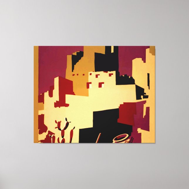 Impressão Em Tela Oeste do Sudoeste Pueblo WPA Nacional (Frente)