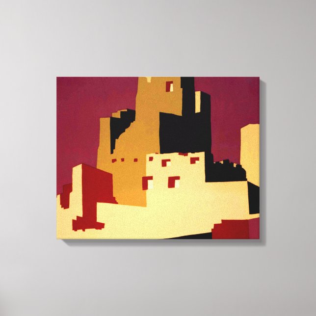 Impressão Em Tela Oeste do Sudoeste Pueblo WPA Nacional (Frente)