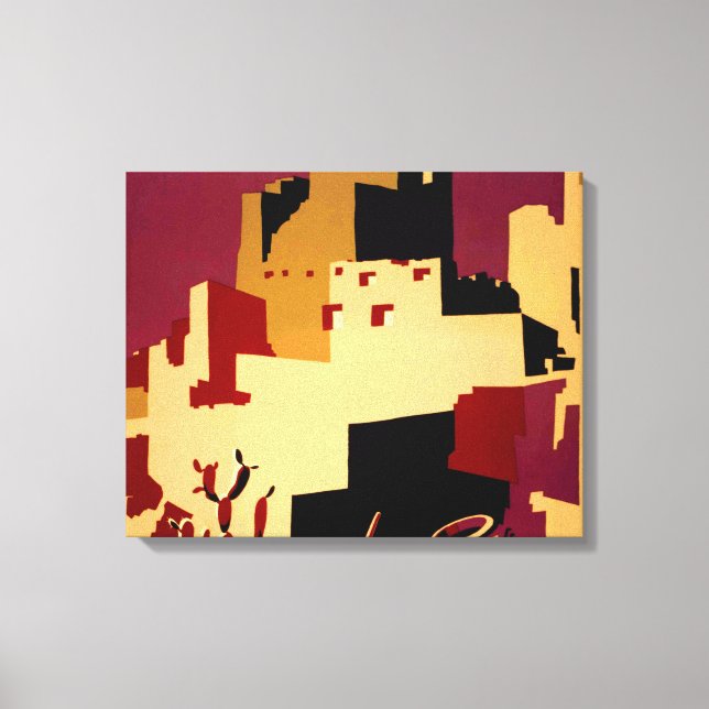 Impressão Em Tela Oeste do Sudoeste Pueblo WPA Nacional (Frente)