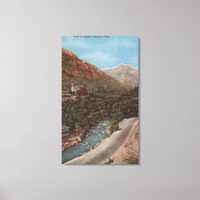 Impressão Em Tela Ogden, Utah - Ogden Canyon View & River (Frente)