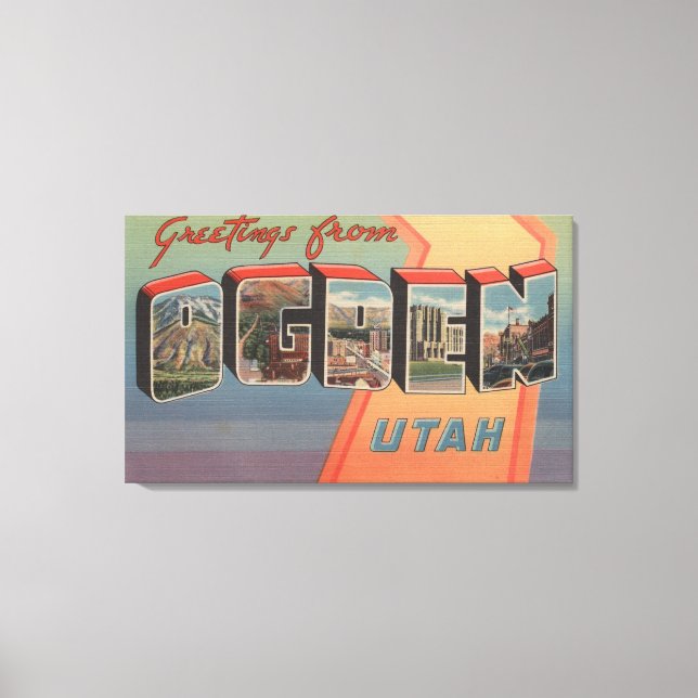 Impressão Em Tela Ogden, UtahLarge - Letra ScenesOgden, UT (Frente)