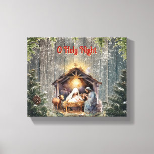 Impressão Em Tela Oh Holy Night: Uma Cena de Natal Atemporal
