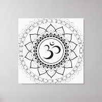 Ohm Mandala Om Mandala Branco e Preto