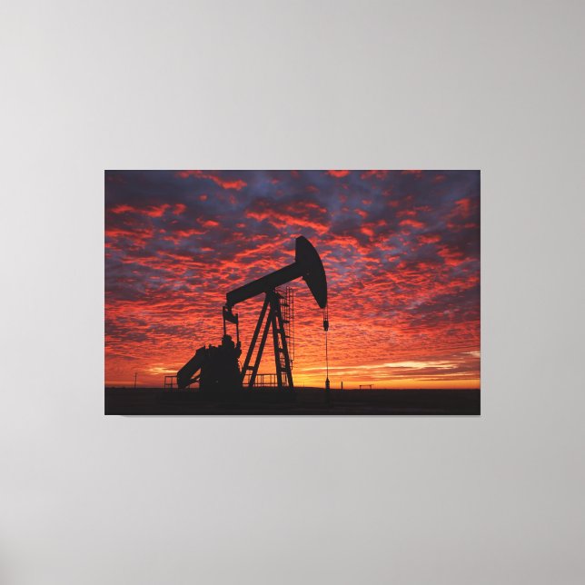 Impressão Em Tela Oil Pumpjack Poster - West Texas Industrial Print (Frente)