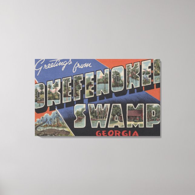 Impressão Em Tela Okefenokee Swamp, Georgia - Large Letter Scenes (Frente)