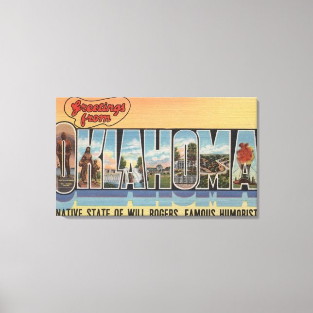 Impressão Em Tela Oklahoma (Estado Nativo de Will Rodgers) (Frente)