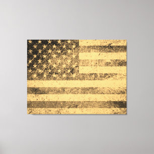 Impressão Em Tela Old American Flag Grunge