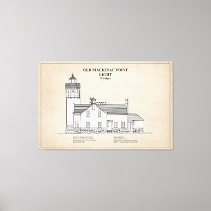 Impressão Em Tela Old Mackinac Point Light - Michigan - SBD