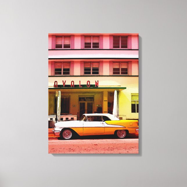 Impressão Em Tela Oldtimer no distrito Art Deco, Miami, Flórida (Frente)