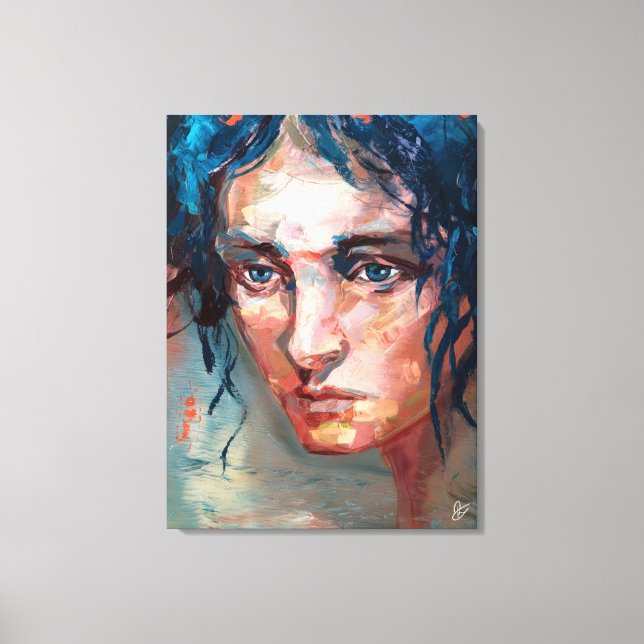 Impressão Em Tela Olhar Melancólico (Frente)