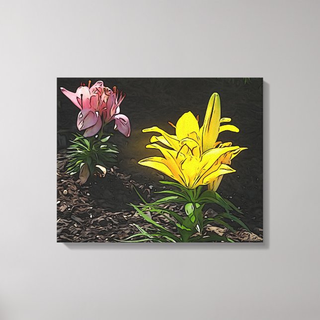 Impressão Em Tela olhar para as flores (Frente)