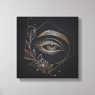 Impressão Em Tela Olho Feminino Minimalista com Arte de Parede em Ge