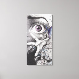 Impressão Em Tela Olho peixe e mão Desenho Surrealista arte