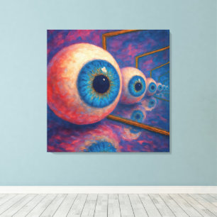 Impressão Em Tela "Olhos Além Do Sempre" - Um Retrato Surreal