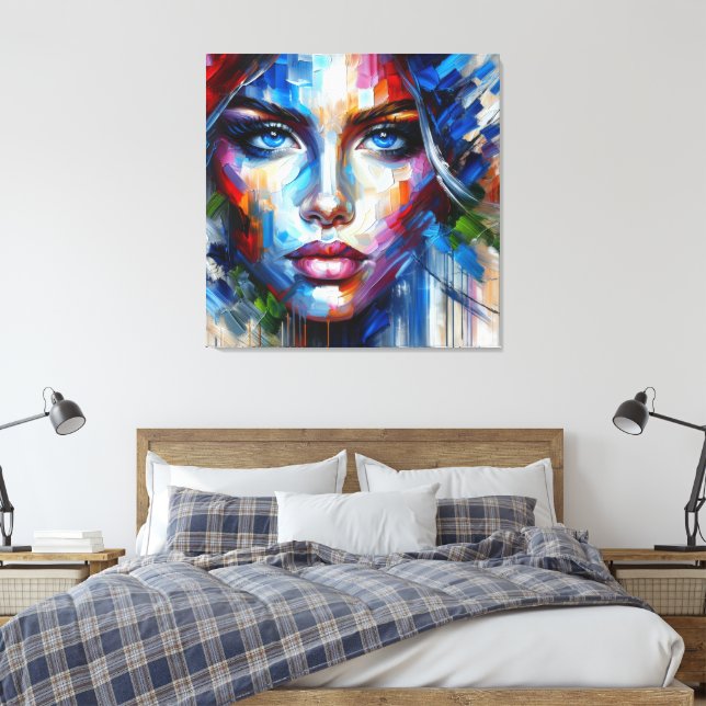 IMPRESSÃO EM TELA OLHOS AZUIS (Insitu(Quarto))