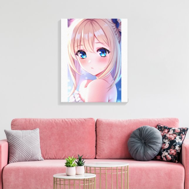 Impressão Em Tela Olhos Azuis QT 3 (Insitu(Sala de estar))