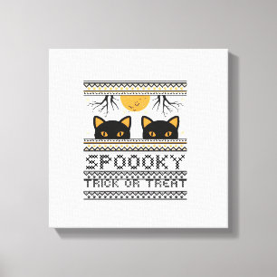 Impressão Em Tela Olhos de Gato de Halloween Assustadoramente na Mod