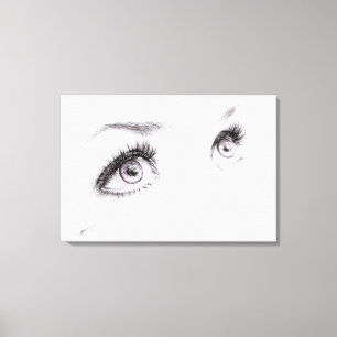 Impressão Em Tela Olhos femininos bonitos Desenho de arte minimalist