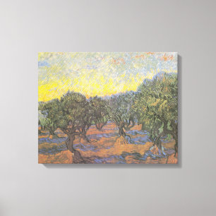 Impressão Em Tela Olive Grove, Orange Sky, por Vincent van Gogh