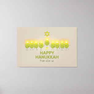 Impressão Em Tela Olive Hanukkah Menorah