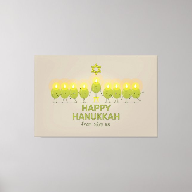 Impressão Em Tela Olive Hanukkah Menorah (Frente)