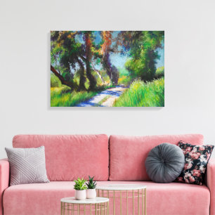 Impressão Em Tela Oliveiral Iluminada pelo Sol Paisagem Pastel