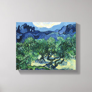 Impressão Em Tela Oliveiras Paisagem Montanhosa de Vincent Van Gogh
