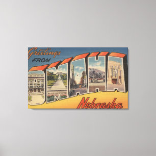 Impressão Em Tela Omaha, letra ScenesOmaha de NebraskaLarge, NE